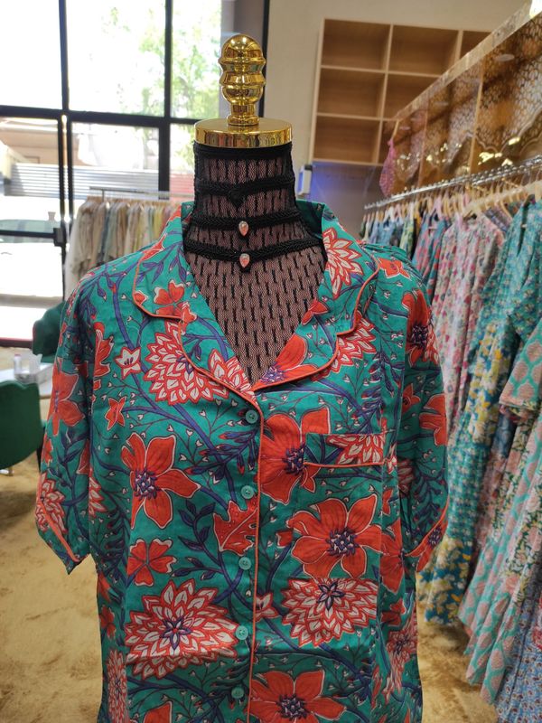 L/XL Cotton Pajamas Set Short sleeves