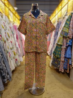 L/XL Cotton 39&quot; Pajamas Set Short sleeves