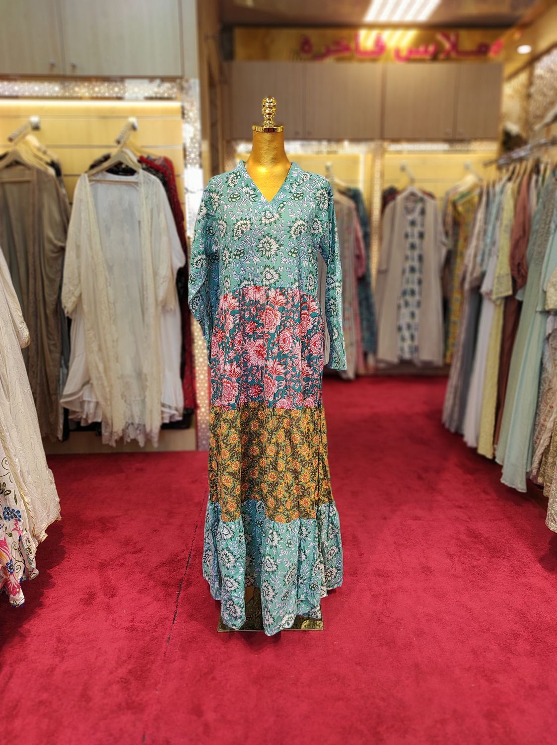 S/M Maldives Printed Cotton Dress 57&quot; Long Jalabiya
