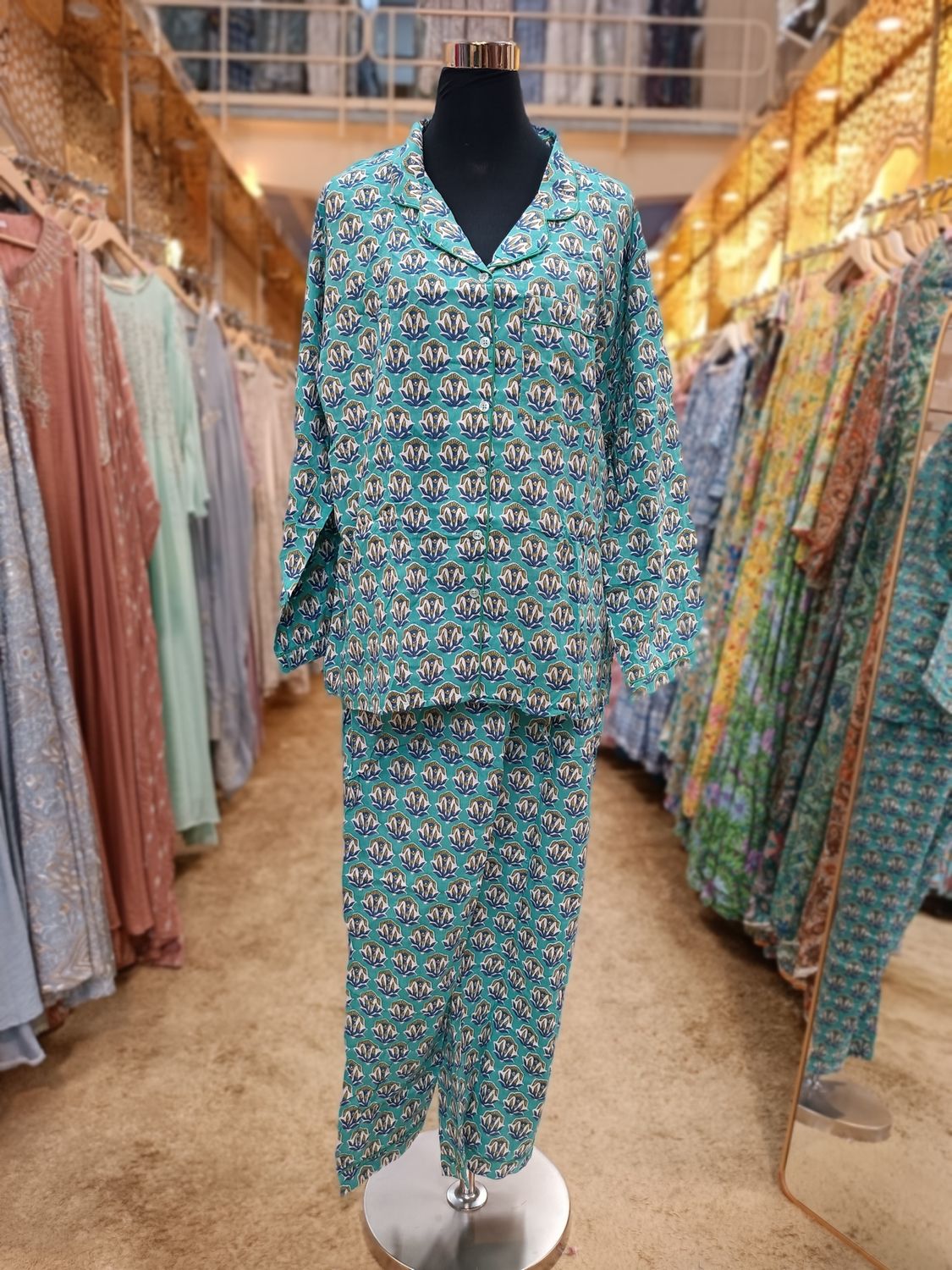 2XL Cotton Full Sleeves  Pajamas Set