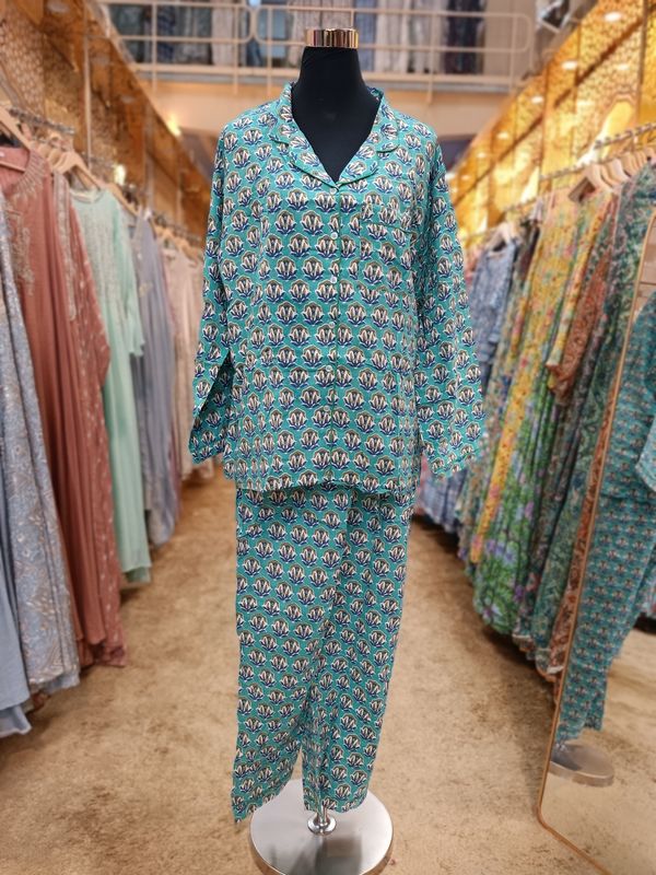 2XL Cotton Full Sleeves  Pajamas Set