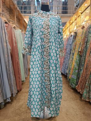 L/XL  Aafreen Printed Cotton Dress 57&quot; Long Jalabiya