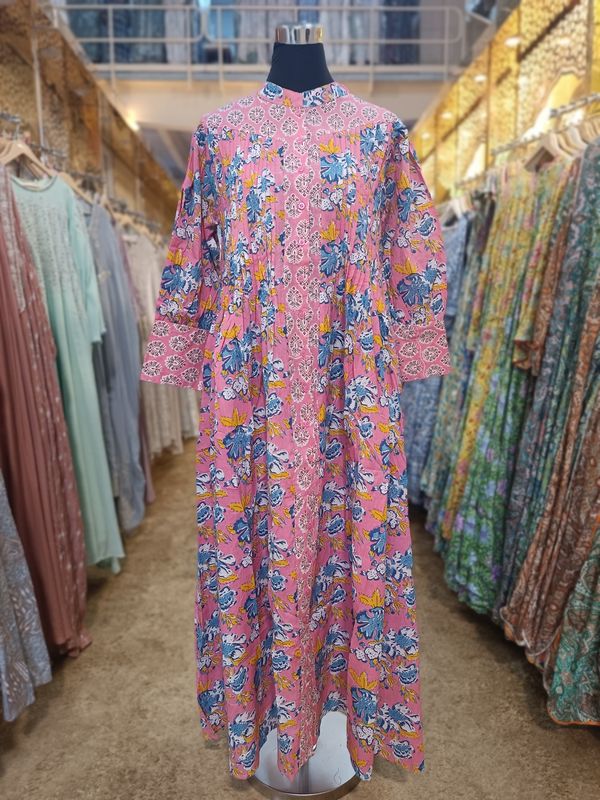 2XL/3XL  Aafreen Printed Cotton Dress 57&quot; Long Jalabiya
