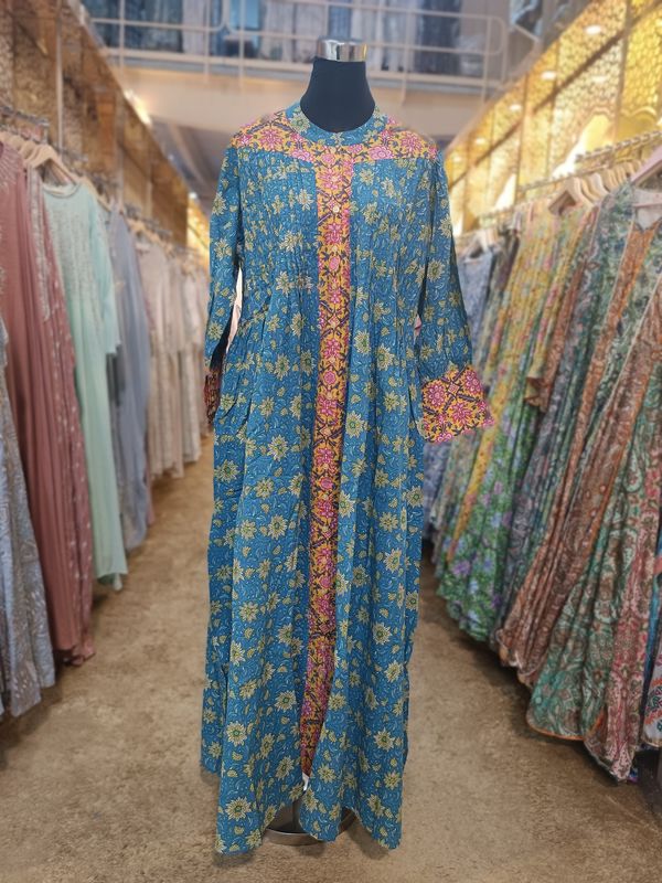 L/XL  Aafreen Printed Cotton Dress 57&quot; Long Jalabiya