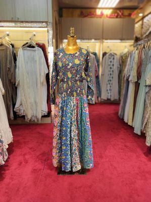 L/XL Special Multi Printed Cotton Dress 57&quot; Long Jalabiya