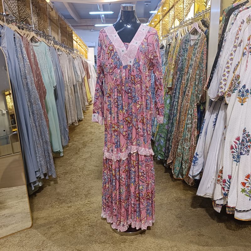 2XL/3XL Barja Printed Cotton Dress 57&quot; Long Jalabiya