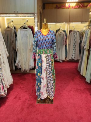 L/XL Zayna Printed Cotton Dress 56&quot; Long Jalabiya