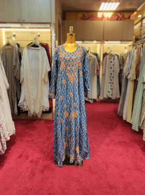 S/M Special Embroidery printed Cotton Dress 57&quot; Long Jalabiya