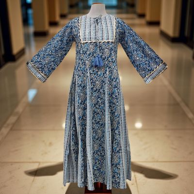 L/XL Anaya  Printed Cotton Dress 57&quot; Long Jalabiya