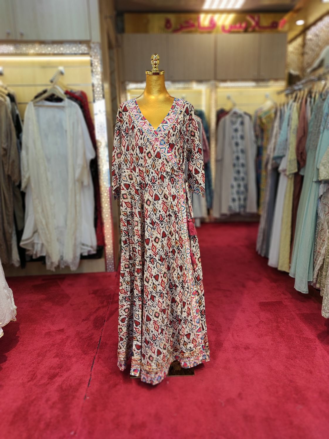 L/XL Priam  Printed Cotton Dress 57&quot; Long Jalabiya