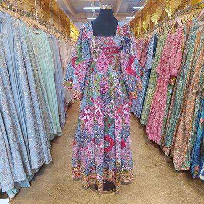 L/XL Elzina Printed Cotton Dress 57&quot; Long Jalabiya