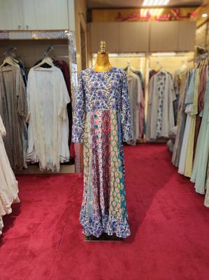 S/M Special Multi Printed Cotton Dress 57&quot; Long Jalabiya