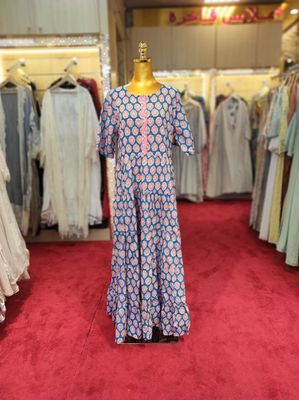 S/M Special Multi Printed Cotton Dress 57&quot; Long Jalabiya
