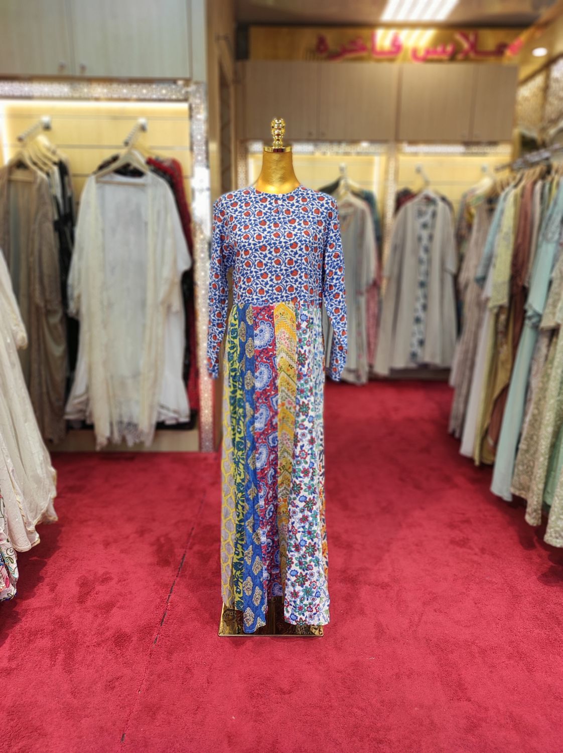 S/M Special Multi Printed Cotton Dress 57&quot; Long Jalabiya