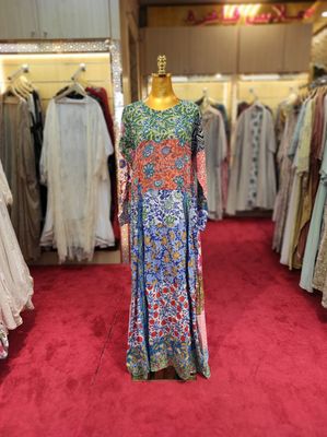S/M Special Multi Printed Cotton Dress 57&quot; Long Jalabiya