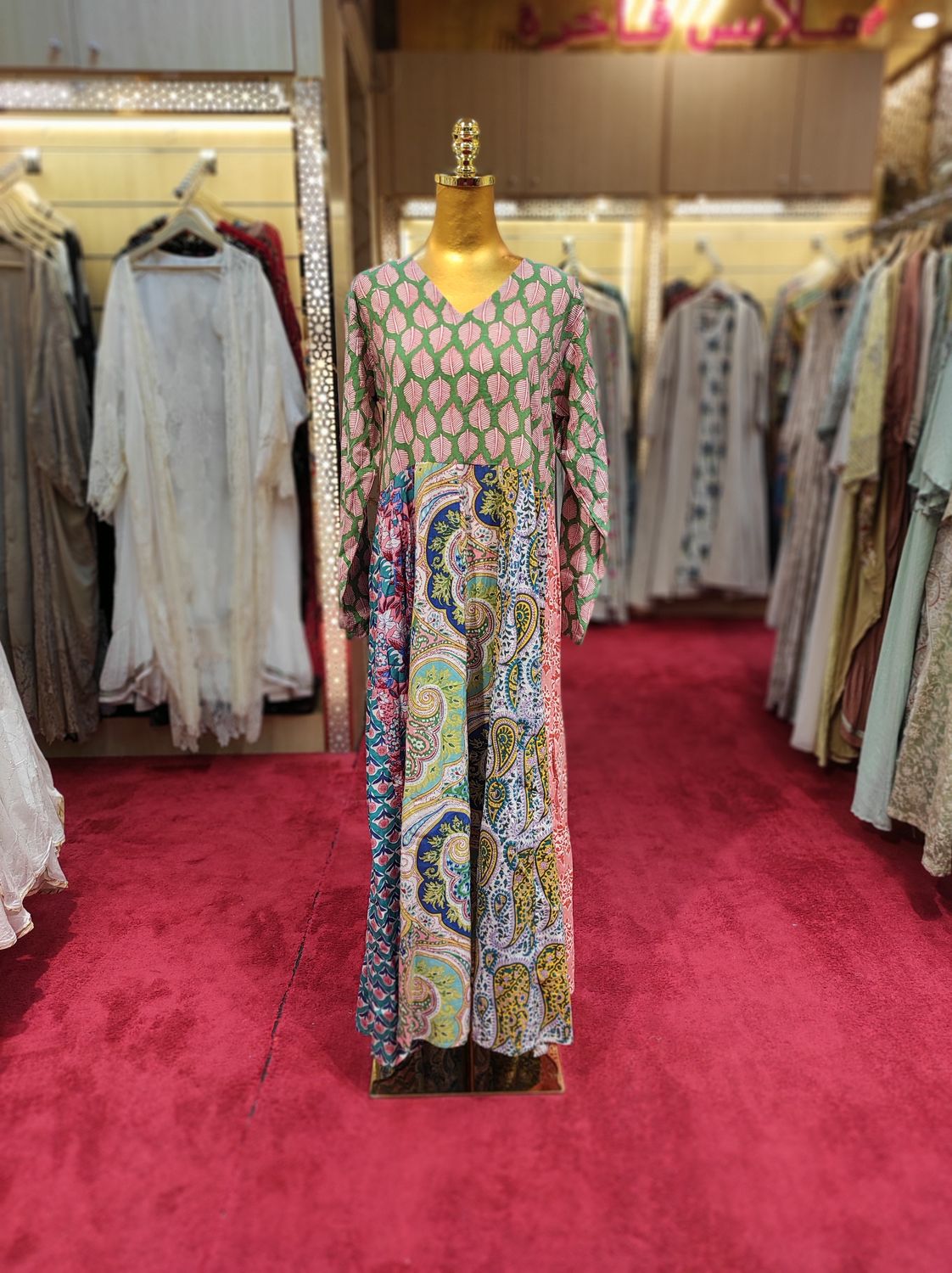 XS/S Special Printed Cotton Dress 54&quot; Long Jalabiya