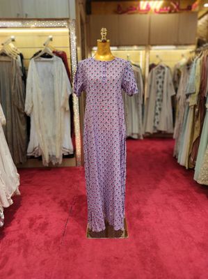 XS/S Special Printed Cotton Dress 54&quot; Long Jalabiya