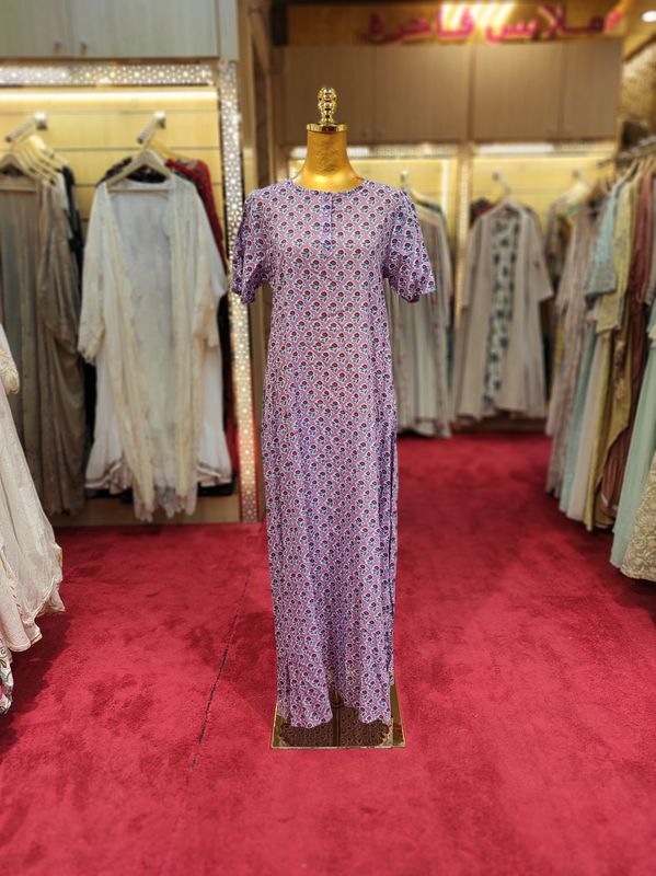XS/S Special Printed Cotton Dress 54&quot; Long Jalabiya