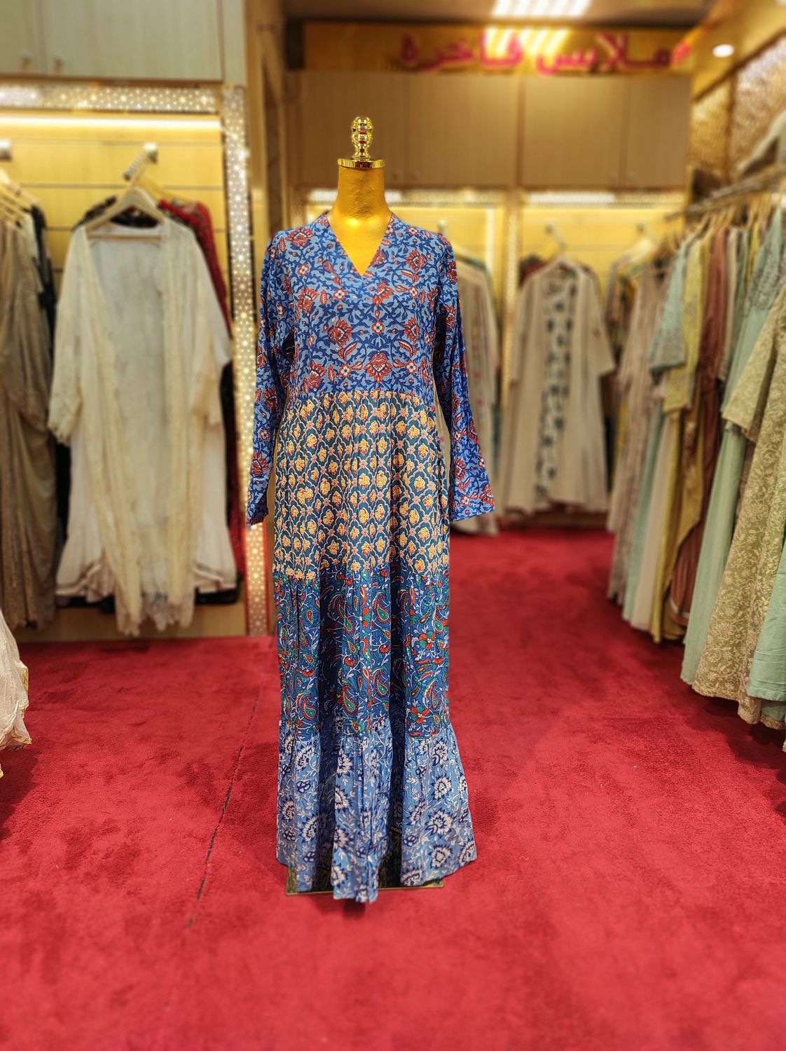 S/M Maldives Printed Cotton Dress 57&quot; Long Jalabiya