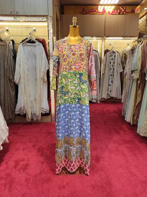 S/M Special Multi Printed Cotton Dress 57&quot; Long Jalabiya
