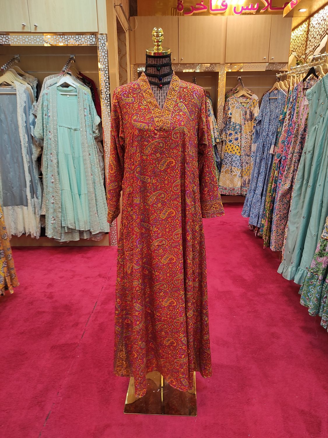 L/XL Teena Silk Dress 57&quot; Long Jalabiya