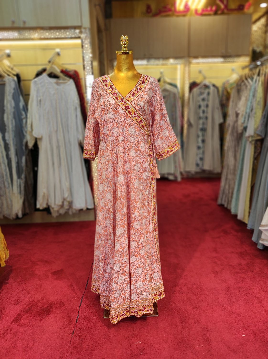 L/XL Priam  Printed Cotton Dress 57&quot; Long Jalabiya