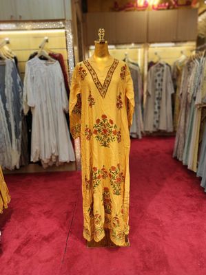 S/M Teena Chanderi Printed Cotton Dress 56&quot; Long Jalabiya