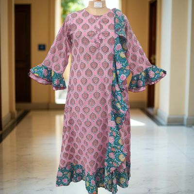 XS/S Princess Printed Cotton Dress 54&quot; Jalabiya