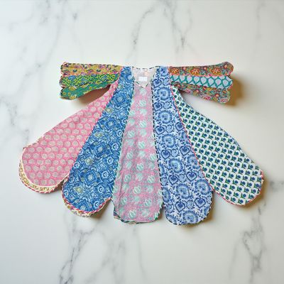 6-7 Year Meher Multi Printed Cotton Girls Dress 38&quot; Long Jalabiya