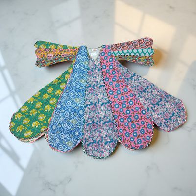 6-7 Year Meher Multi Printed Cotton Girls Dress 38&quot; Long Jalabiya