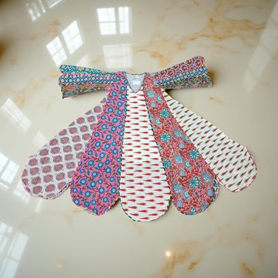 6-7 Year Meher Multi Printed Cotton Girls Dress 38&quot; Long Jalabiya