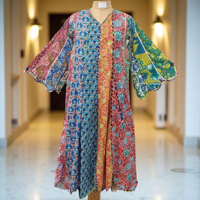 XS/S Meher Multi Printed Cotton Dress 54&quot; Long Jalabiya