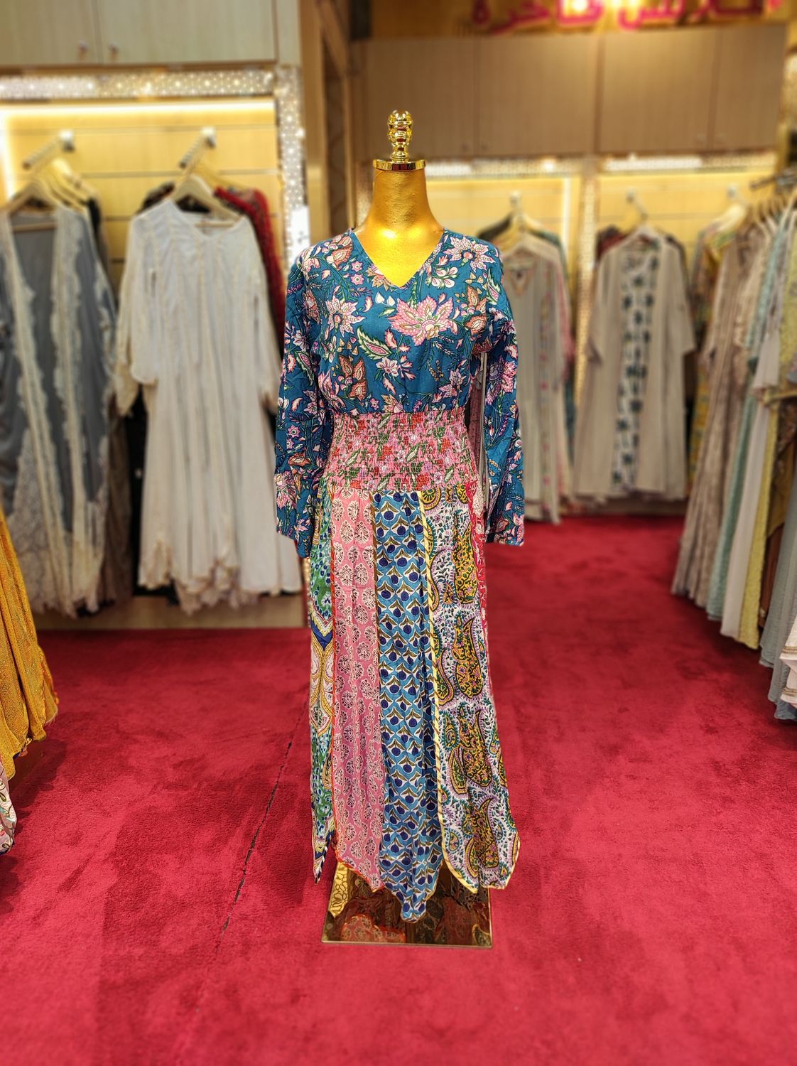 XS/S Zayna Printed Cotton Dress 54&quot; Long Jalabiya