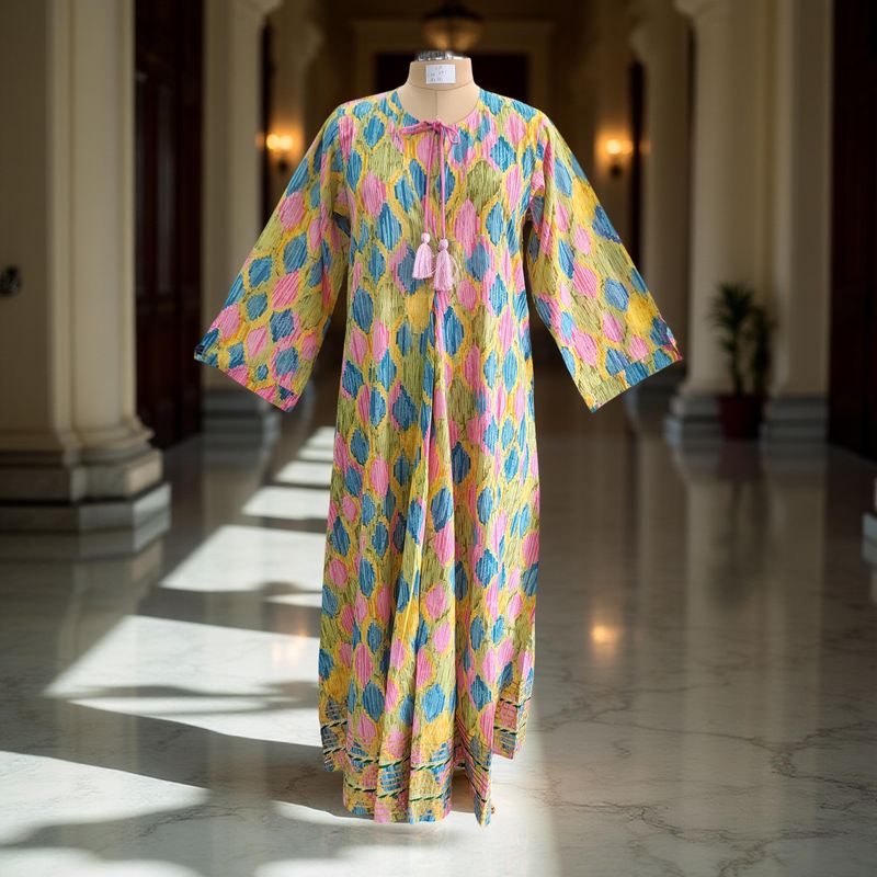 XS-S Hanifa Cotton Dress 54&quot; Long Jalabiya