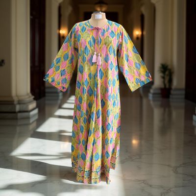 XS-S Hanifa Cotton Dress 54&quot; Long Jalabiya