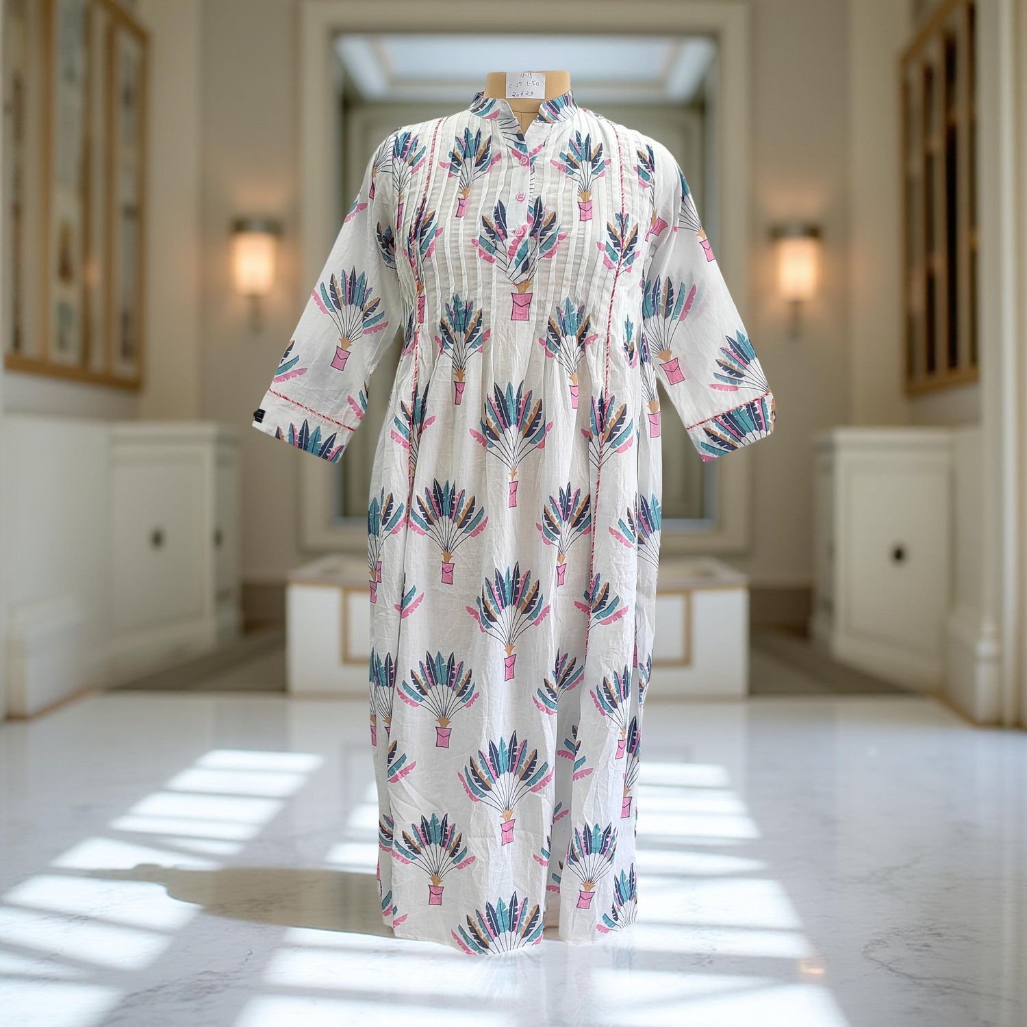 12-13  years Afra Cotton Dress 50&quot; Long Jalabiya