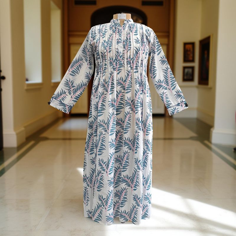 XS/S Afra Printed Cotton Dress 54&quot; Long Jalabiya