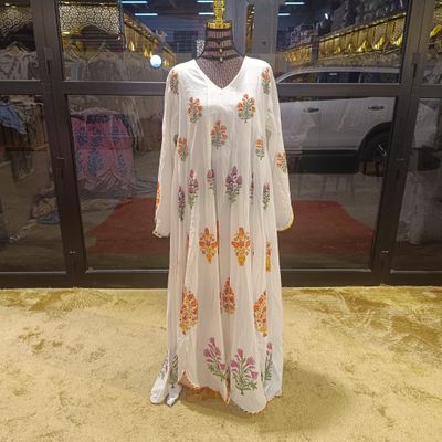 S/M Meher Multi Printed Cotton Dress 56&quot; Long Jalabiya