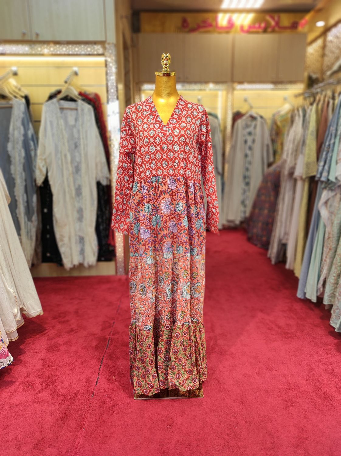 S/M Maldives Printed Cotton Dress 57&quot; Long Jalabiya