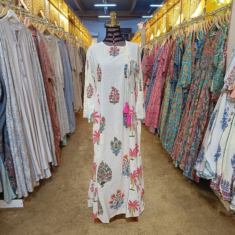 S/M Cindrella crystal  Cotton Dress 57&quot; Long Jalabiya