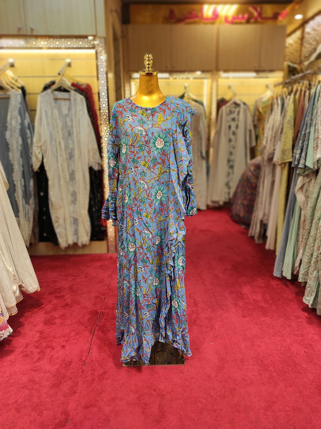 L/XL Princess Printed Cotton Dress 57&quot; Jalabiya