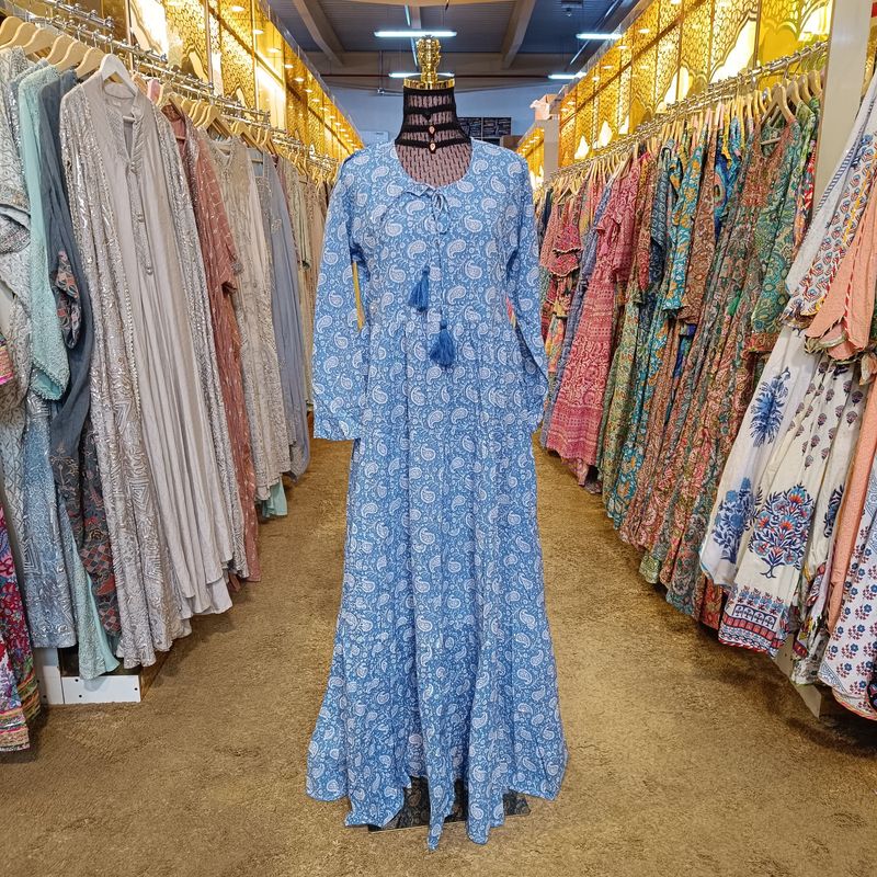 S/M Razia Crystal Cotton  Dress 57&quot; Long Jalabiya