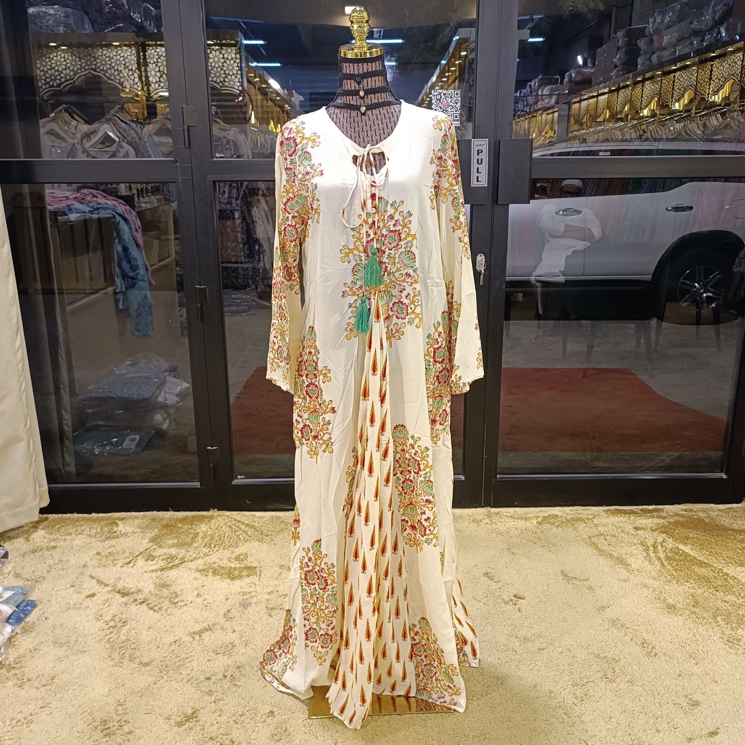 S/M Nobila Printed Cotton Dress 57&quot; Long Jalabiya