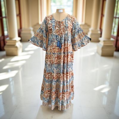 S/M Gaby Silk Crystal  Long Dress 57&quot; Long Jalabiya