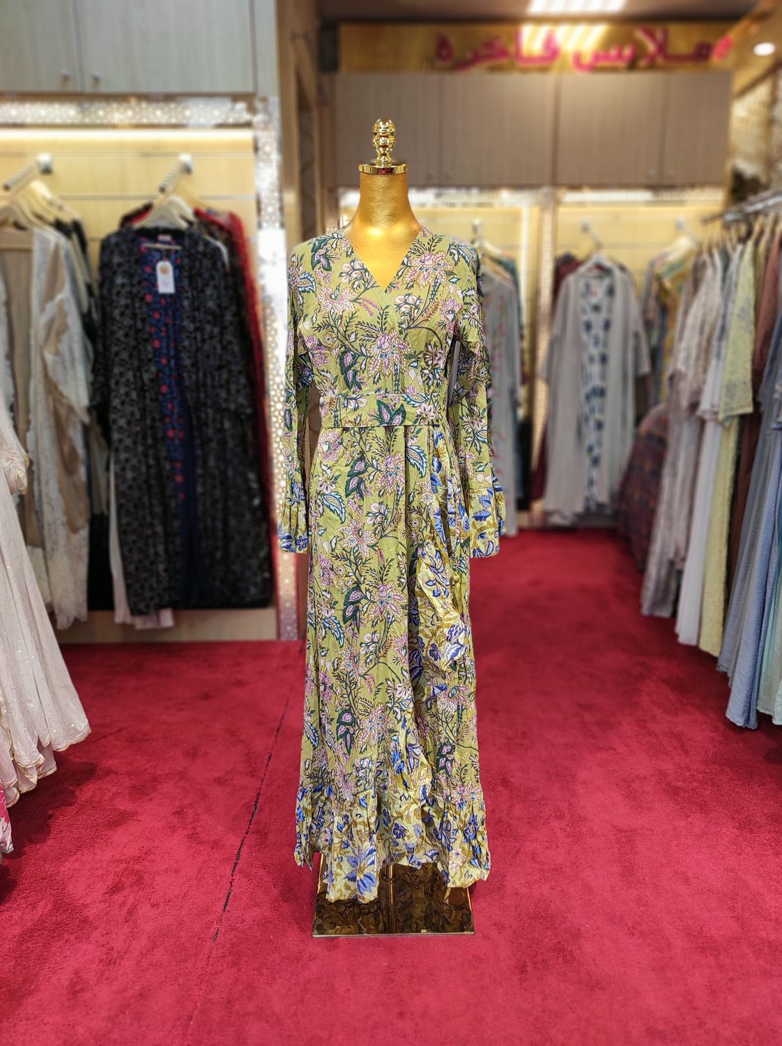 L/XL Special Multi Printed Cotton Dress 57&quot; Long Jalabiya