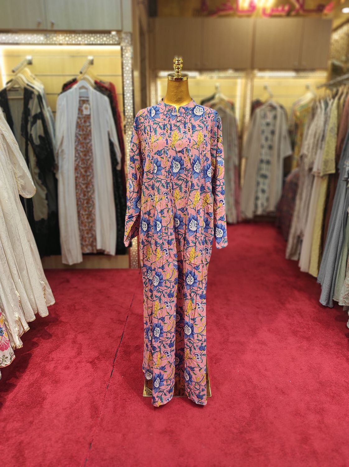 L/XL Adiat Printed Cotton Dress 57&#39;&#39; Long Jalabiya