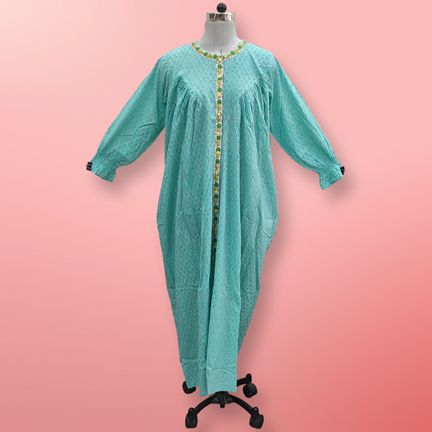 S/M Azalea Printed Cotton Dress 57&quot; Long Jalabiya