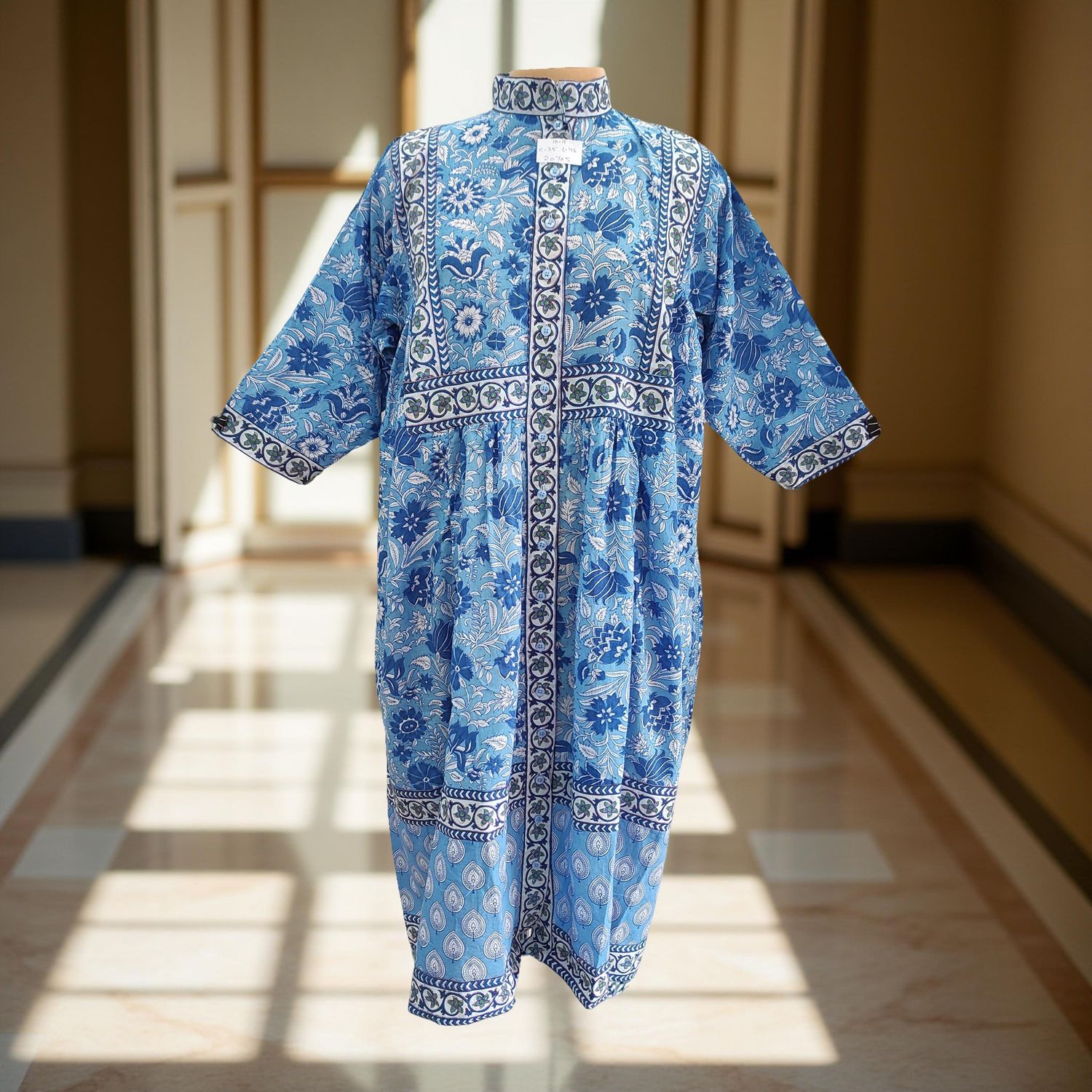 10-11 Year Faryat Printed Cotton  Dress 46&quot; Long Jalabiya