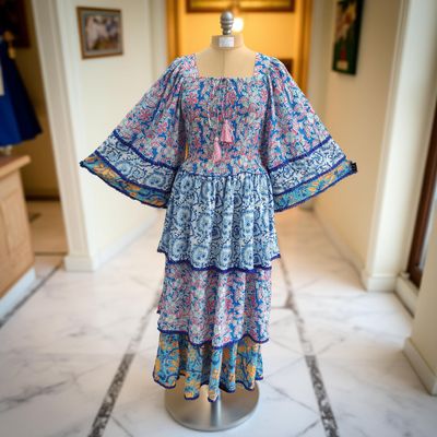 S/M Rahima Satin Crystal  Dress 57&quot; Long Jalabiya