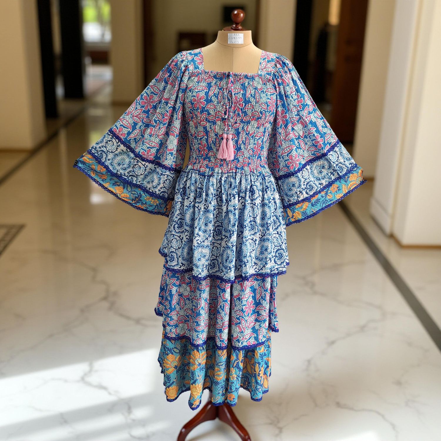 XS/S Rahima Satin Crystal  Dress 54&quot; Long Jalabiya